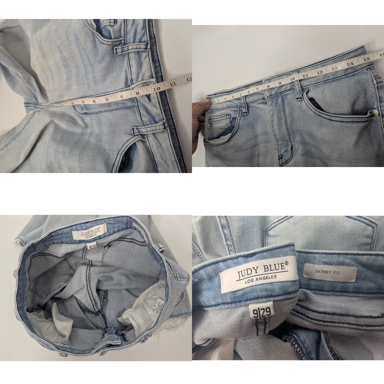 Denime Judy Blue Jeans Womens 9/29 Denim Skinny Fit Light Wash Raw Hem JB88199 Jeans Size 30" / US 8 / IT 44 - 8 Thumbnail