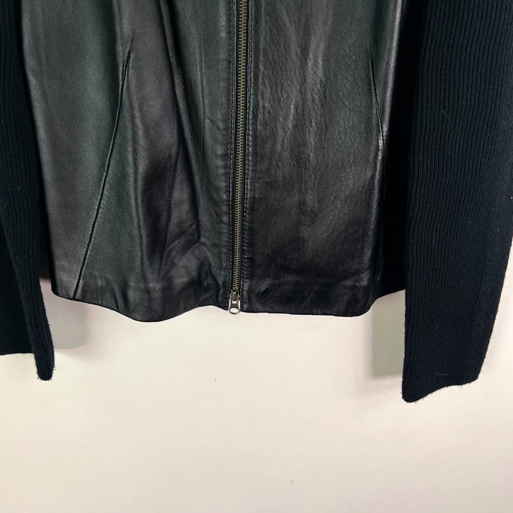 Croft & Barrow CROFT & BARROW Leather Motorcycle Jacket Womens Size M Black All Seasons 80s 90s Biker Size M / US 6-8 / IT 42-44 - 3 Thumbnail
