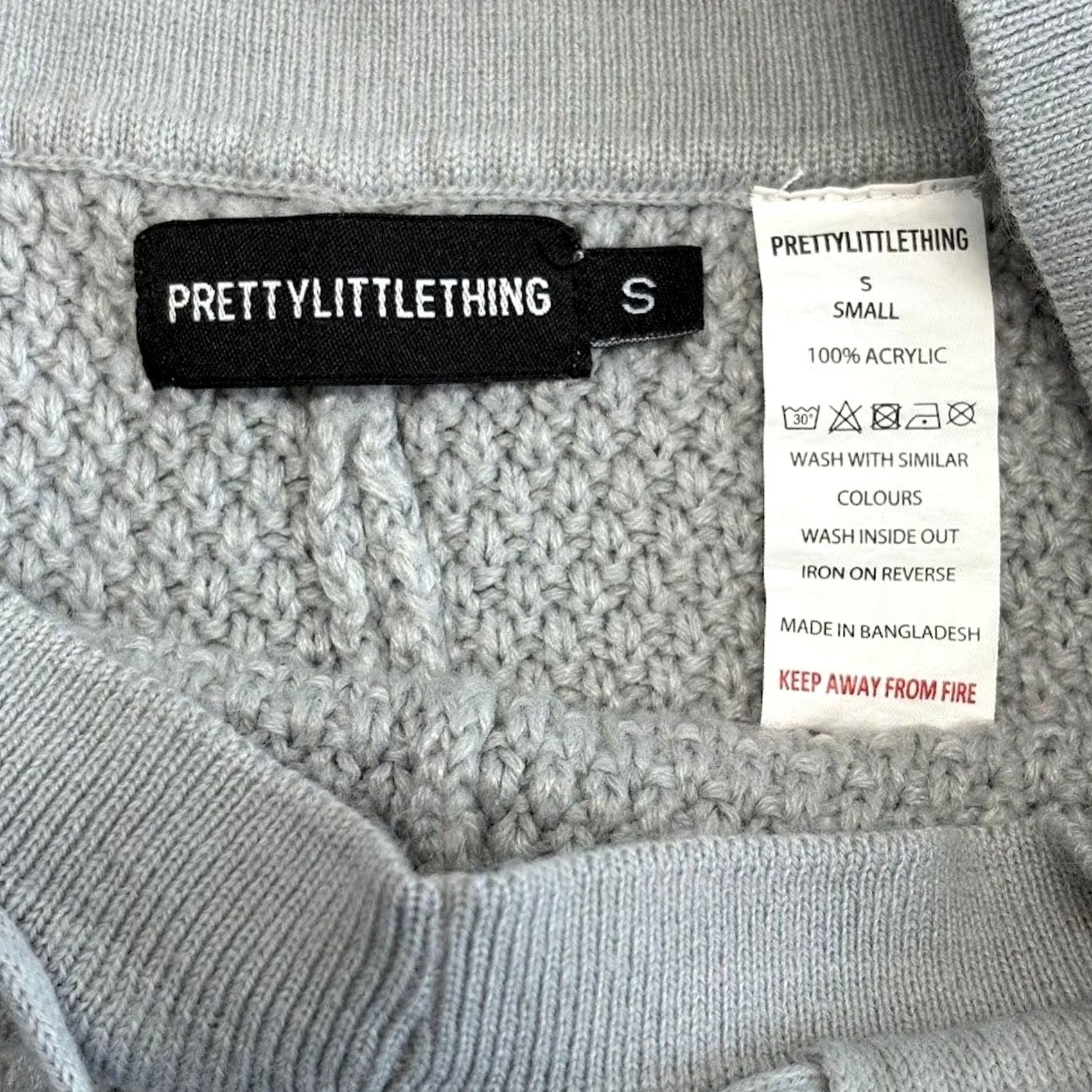 PrettyLittleThing PRETTYLITTLETHING Gray Textured Knit Jogger Sweatpants Women S Size S Size S / US 4 / IT 40 - 3 Thumbnail