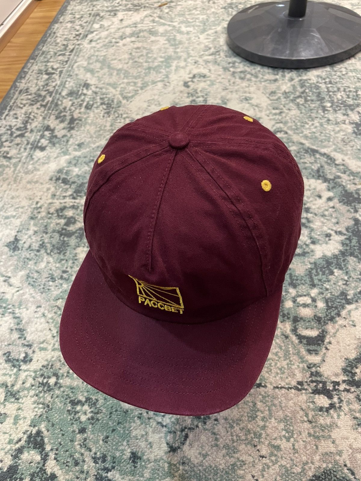 PACCBET SS23 Paccbet Burgundy Woven Leather Adjustable Hats Size ONE SIZE - 5 Thumbnail