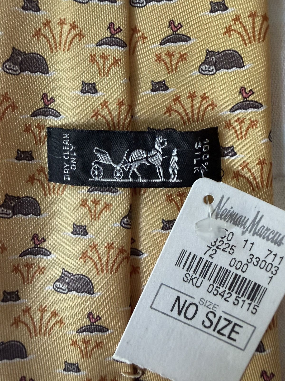 Hermes Hermès Paris Hippo Silk Tie 521 SA Made in France NWT Size ONE SIZE - 6 Thumbnail