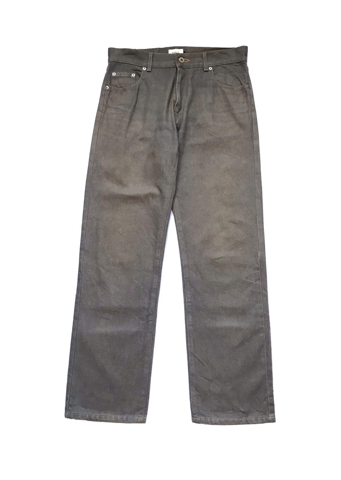 image of Yohji Yamamoto Ined Homme Classic Cut Denim Pants in Grey, Men's (Size 32)
