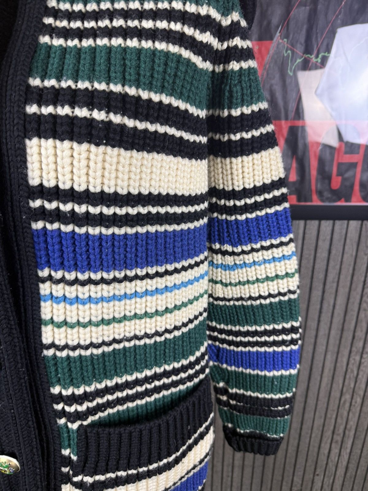 Balenciaga VINTAGE BALENCIAGA STRIPED HEAVY KNIT HOODED SWEATER 2007 Size XS / US 0-2 / IT 36-38 - 7 Thumbnail