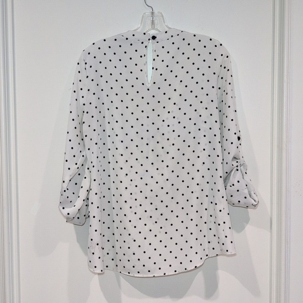 NBDN Nobrandedon NY and Company Polka Dot Ruffle Blouse size Small Size XS / US 0-2 / IT 36-38 - 2 Thumbnail