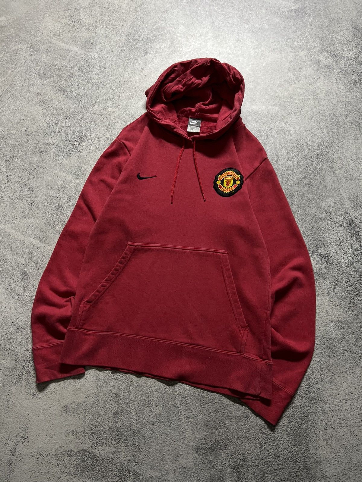 Nike × Vintage Vintage Y2k Nike ❤️ Manchester United Mini Swoosh Hoodie 00’s Size US S / EU 44-46 / 1 - 4 Thumbnail