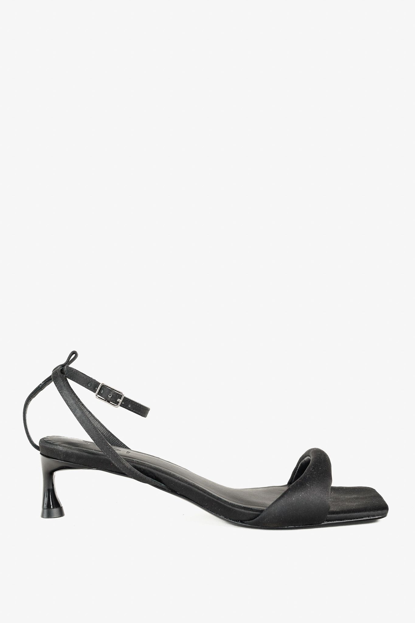 Tibi Tibi Satin Cameron Black Padded Buckled Sandals Size US 8 / IT 38 - 1 Thumbnail