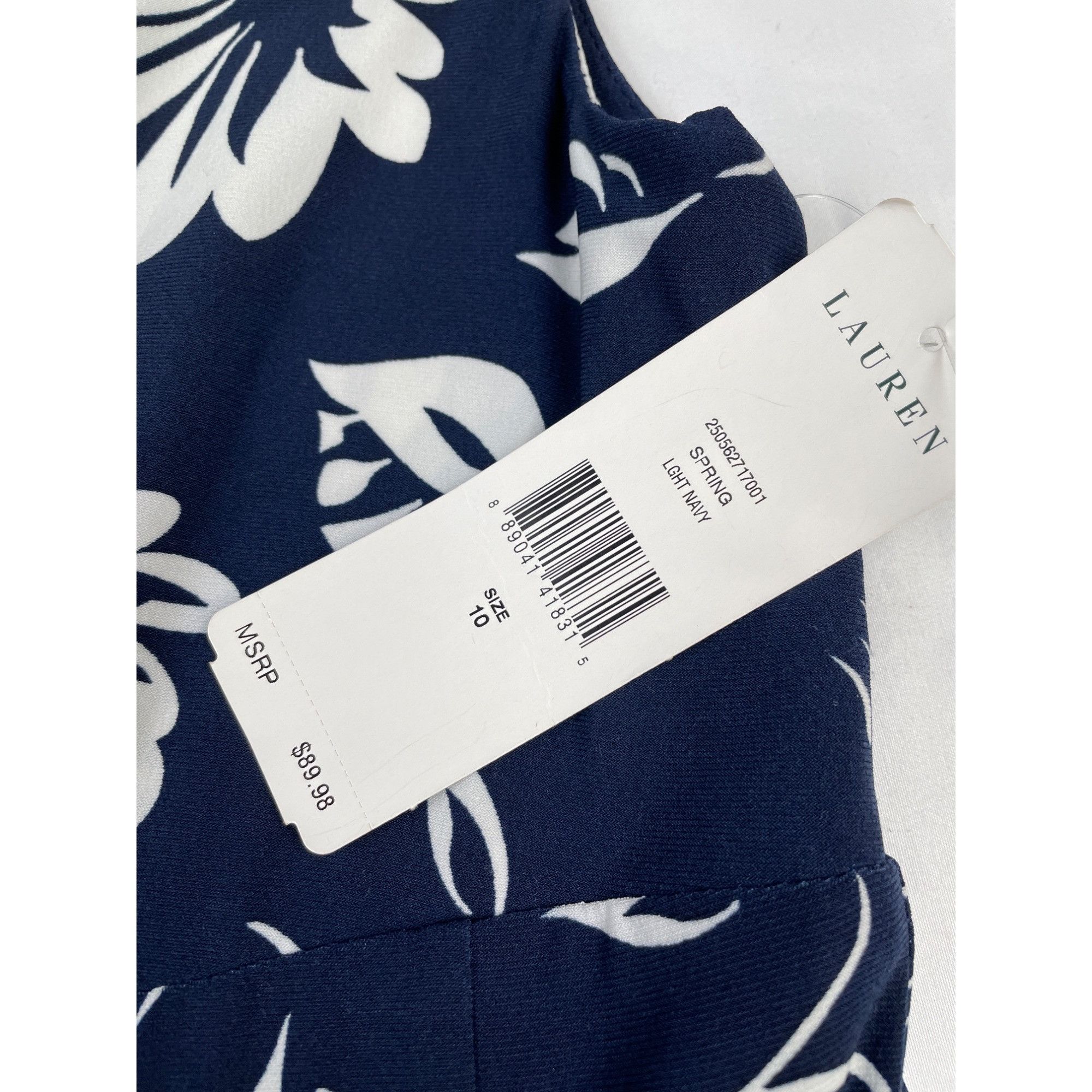 Lauren Ralph Lauren Lauren Ralph Lauren Women's Blue Tropical Leaf Sleeveless Dr Size L / US 10 / IT 46 - 6 Thumbnail