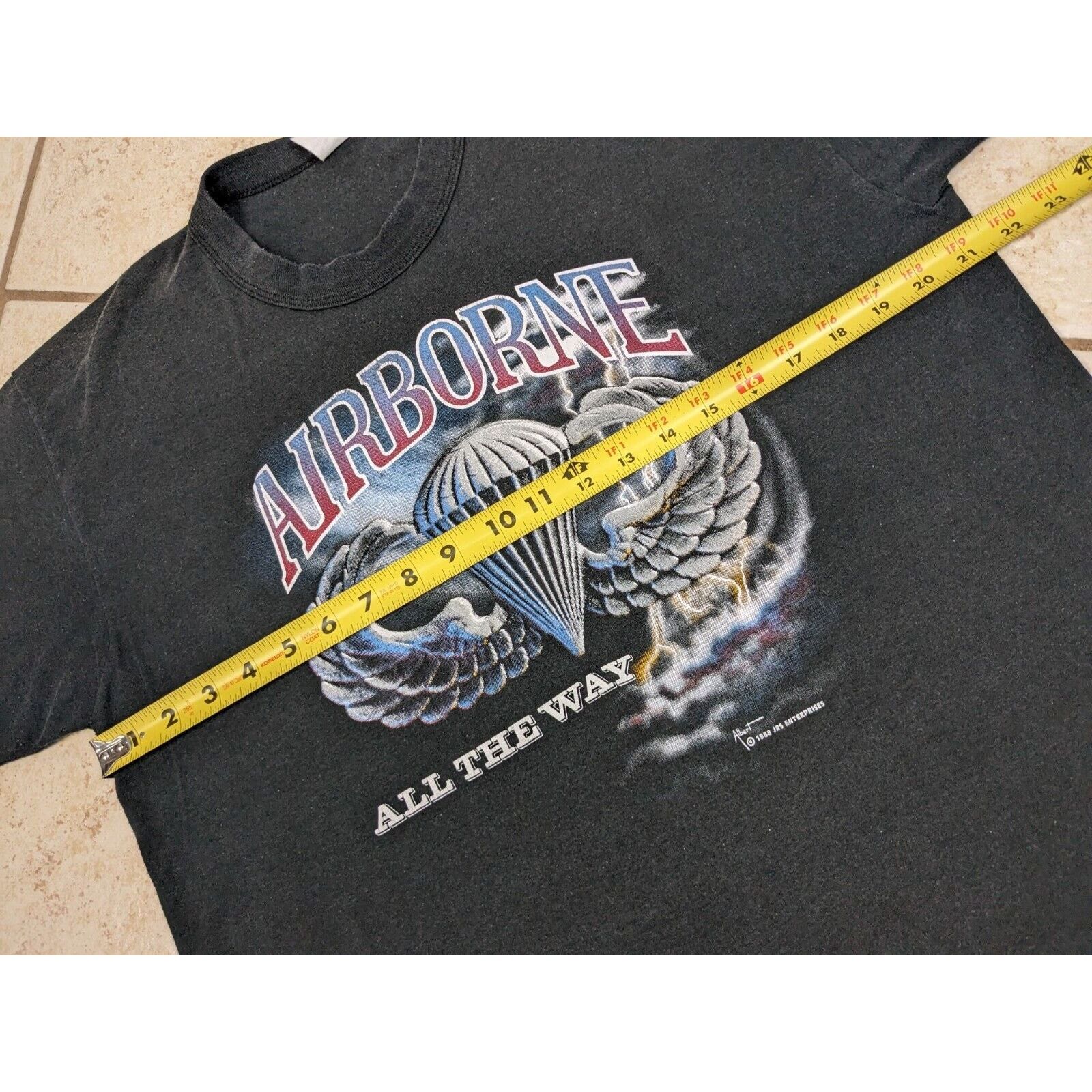 Other Vtg US Airborne All The Way Paratrooper Shirt Single Stitch Size US XL / EU 56 / 4 - 4 Thumbnail
