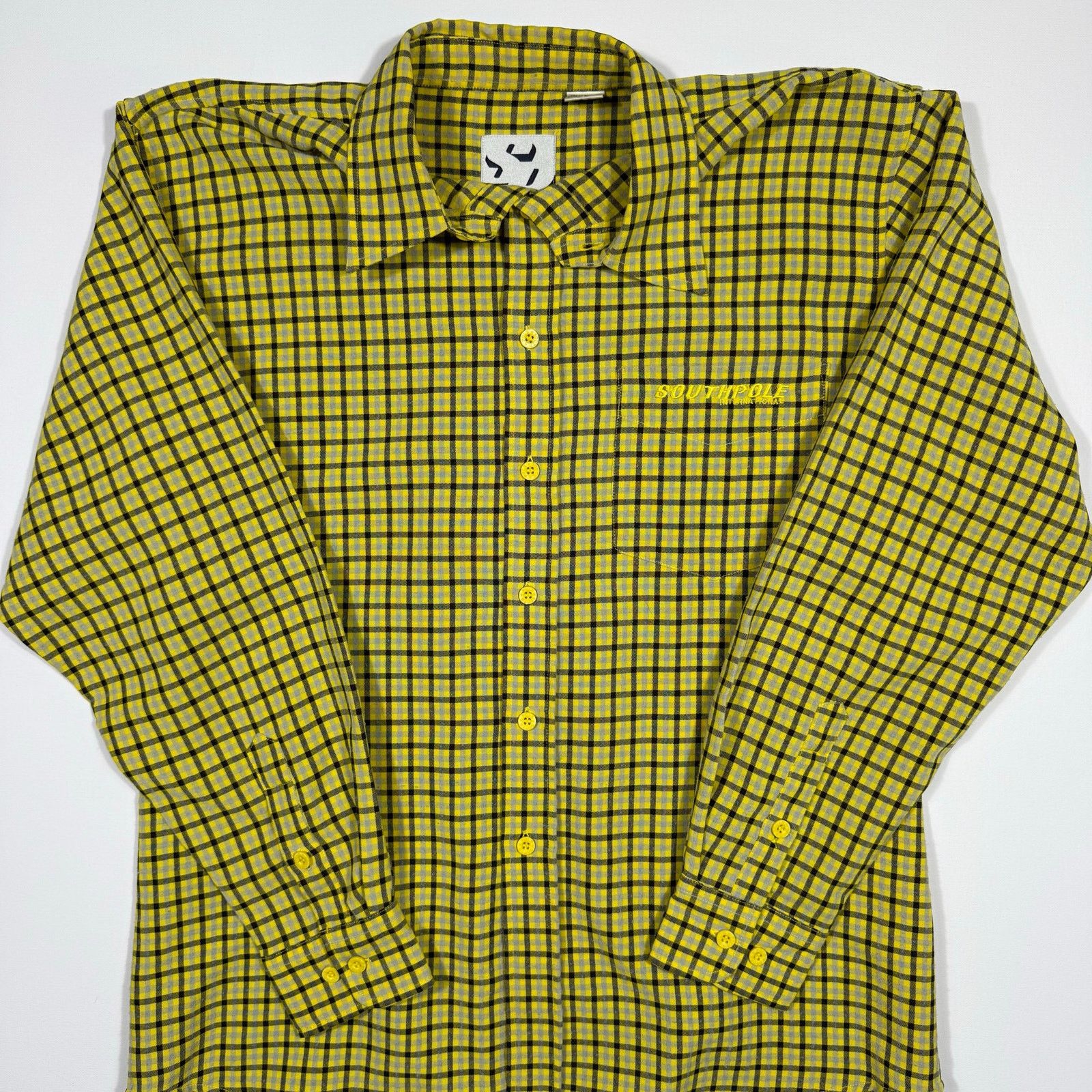Southpole Southpole Yellow Plaid Button Up Shirt Men’s Medium Y2K Size US M / EU 48-50 / 2 - 2 Thumbnail