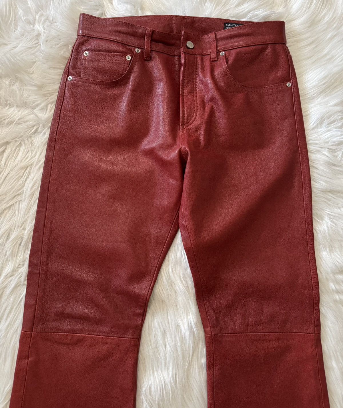 Enfants Riches Deprimes Enfants Riches Deprimes Flare Leather Pants Red 34 Size US 34 / EU 50 - 2 Thumbnail