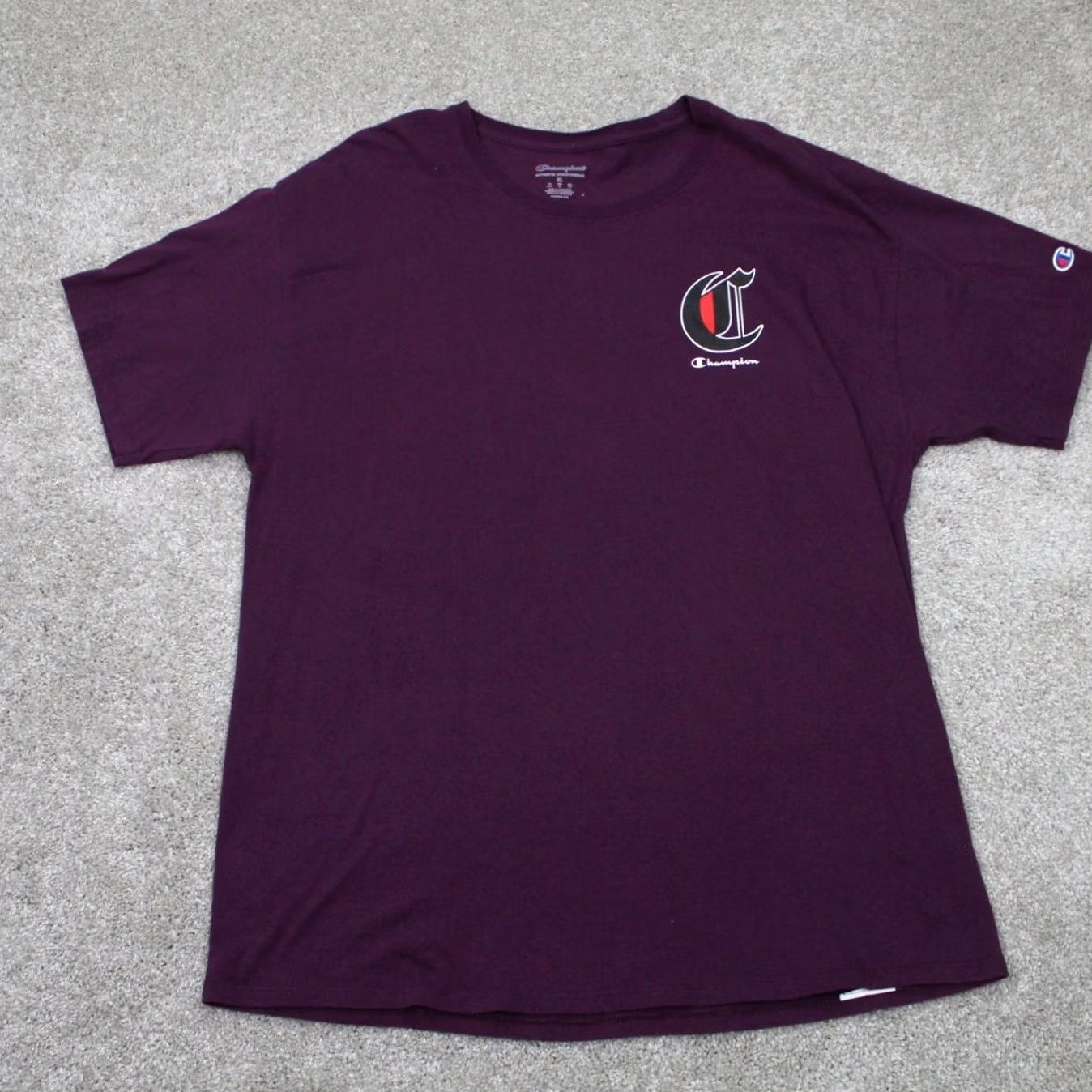 Champion Champion Graphic Shirt Mens XL Purple Short Sleeve Cotton Crew Neck T-Shirt Sports Logo 100% Cotton Size US XL / EU 56 / 4 - 3 Thumbnail