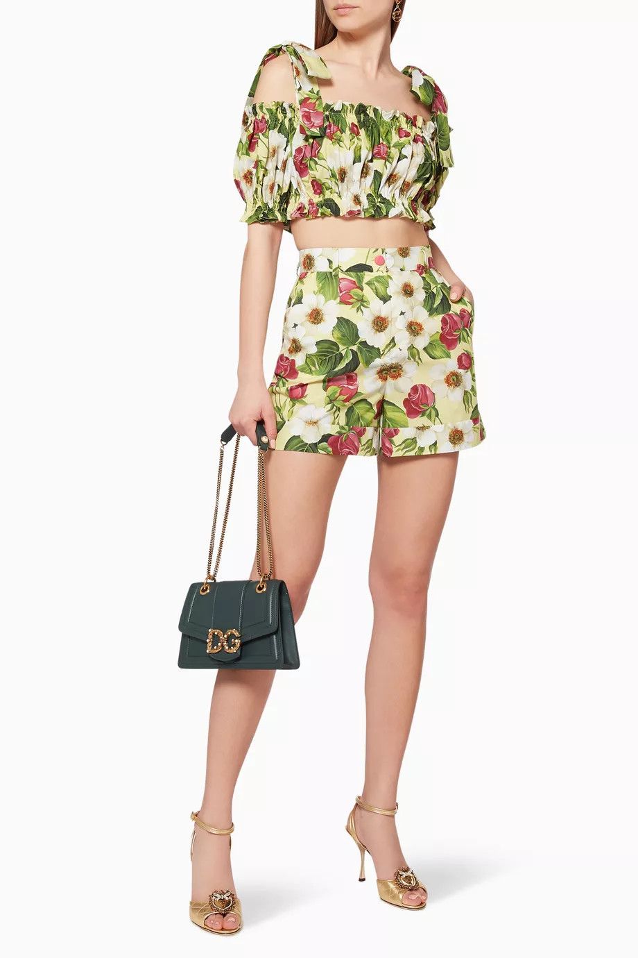 Dolce & Gabbana o1y0925 Floral-Print Crop Top in Multicolor Size XL / US 12-14 / IT 48-50 - 2 Thumbnail
