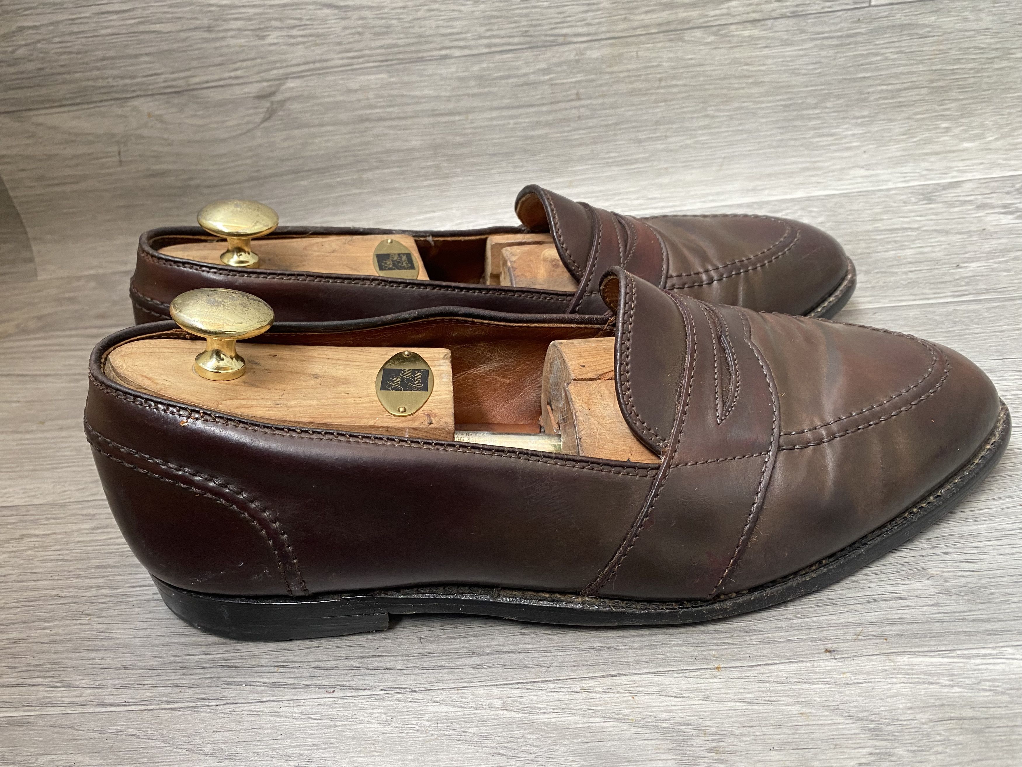 Alden Alden strap shell cordovan brown leather loafers sz 11B/D Size US 11 / EU 44 - 6 Thumbnail