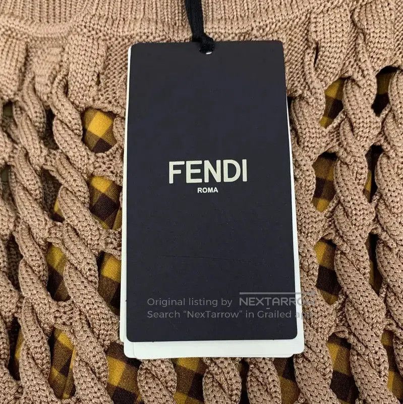 Fendi Fendi Brown Knitted Midi Skirt for Women . Size 30" / US 8 / IT 44 - 6 Thumbnail
