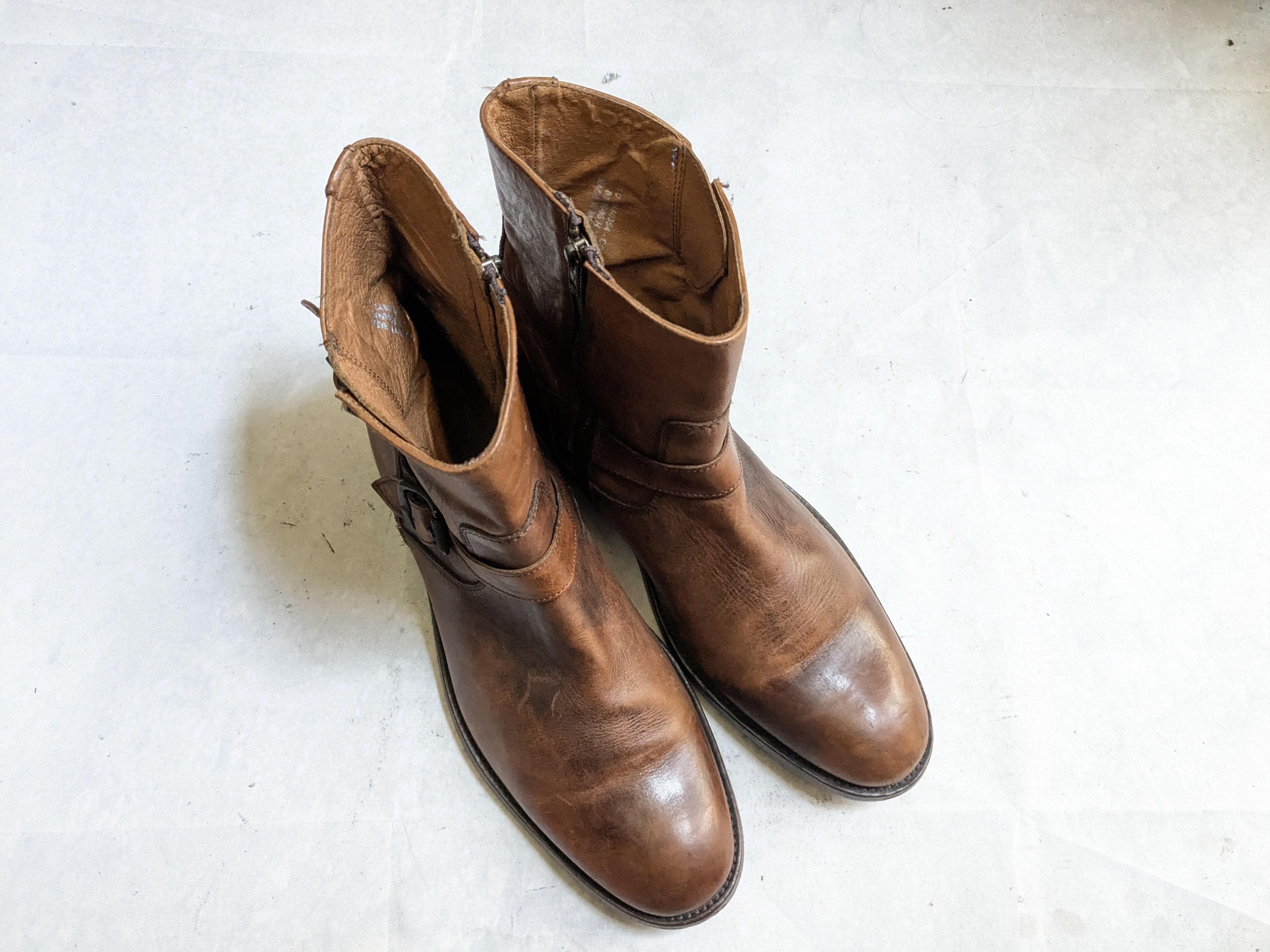 Frye Frye Engineer Boots Brown 11 D Stepas Buckle Leather Size US 11 / EU 44 - 2 Thumbnail