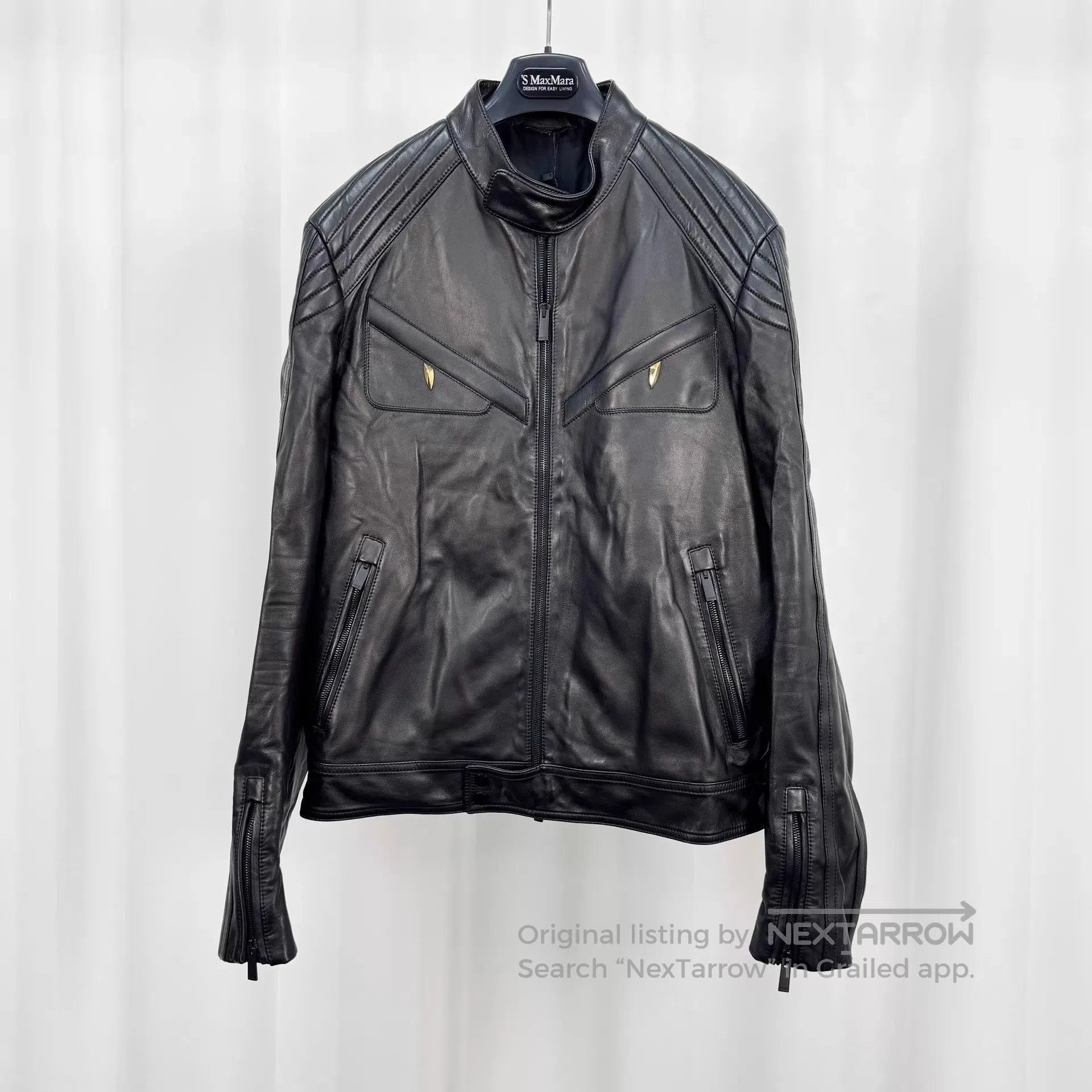 Fendi Black Leather Moto Jacket. Size US M / EU 48-50 / 2 - 1 Thumbnail