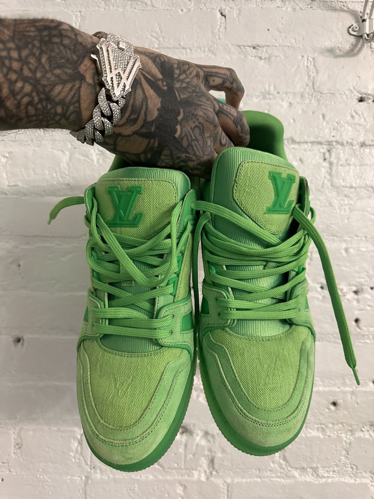 Louis Vuitton × Virgil Abloh LV Virgil Slime Lime Green Skater Shoes Sneakers 10 10.5 11 Size US 10.5 / EU 43-44 - 3 Thumbnail