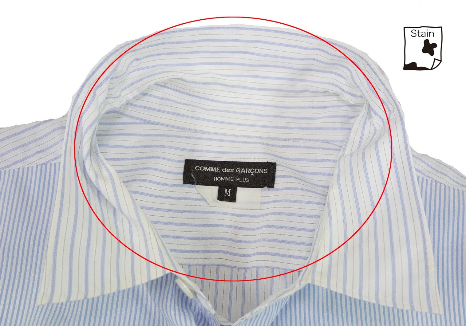 Comme des Garcons Homme Plus Layered Stripe Long Sleeve Shirt in Blue and Off White Size US M / EU 48-50 / 2 - 5 Thumbnail