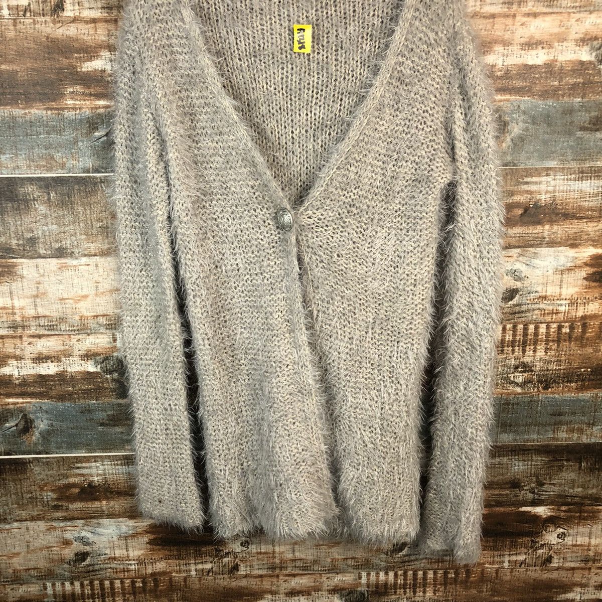 Other Become Grey mohair fur shaggy Cardigan Knitwear #A1318 Size L / US 10 / IT 46 - 3 Thumbnail