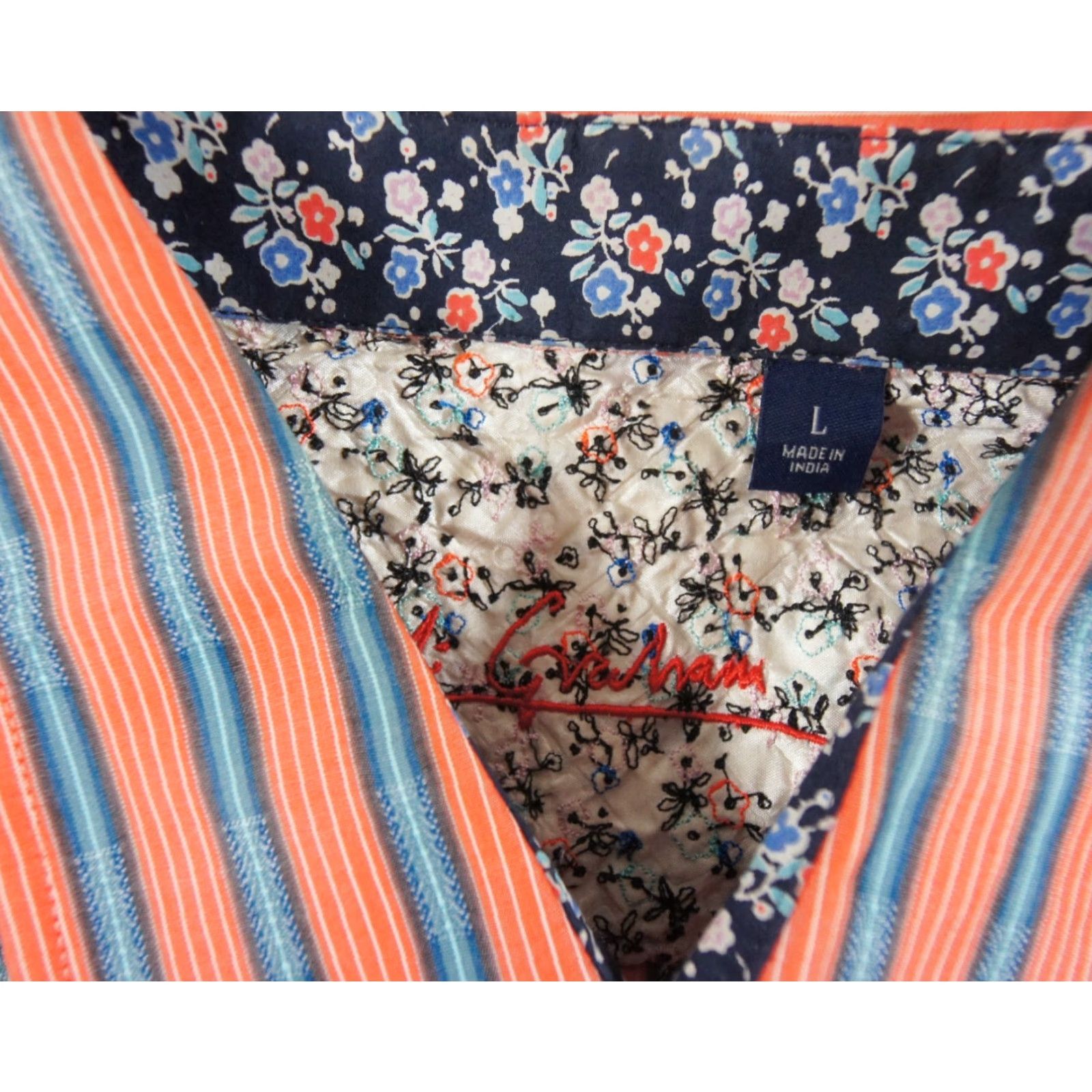 Robert Graham Robert Graham Shirt Large Red Striped Button-Up Long Sleeve Collared Mens Size US L / EU 52-54 / 3 - 6 Thumbnail