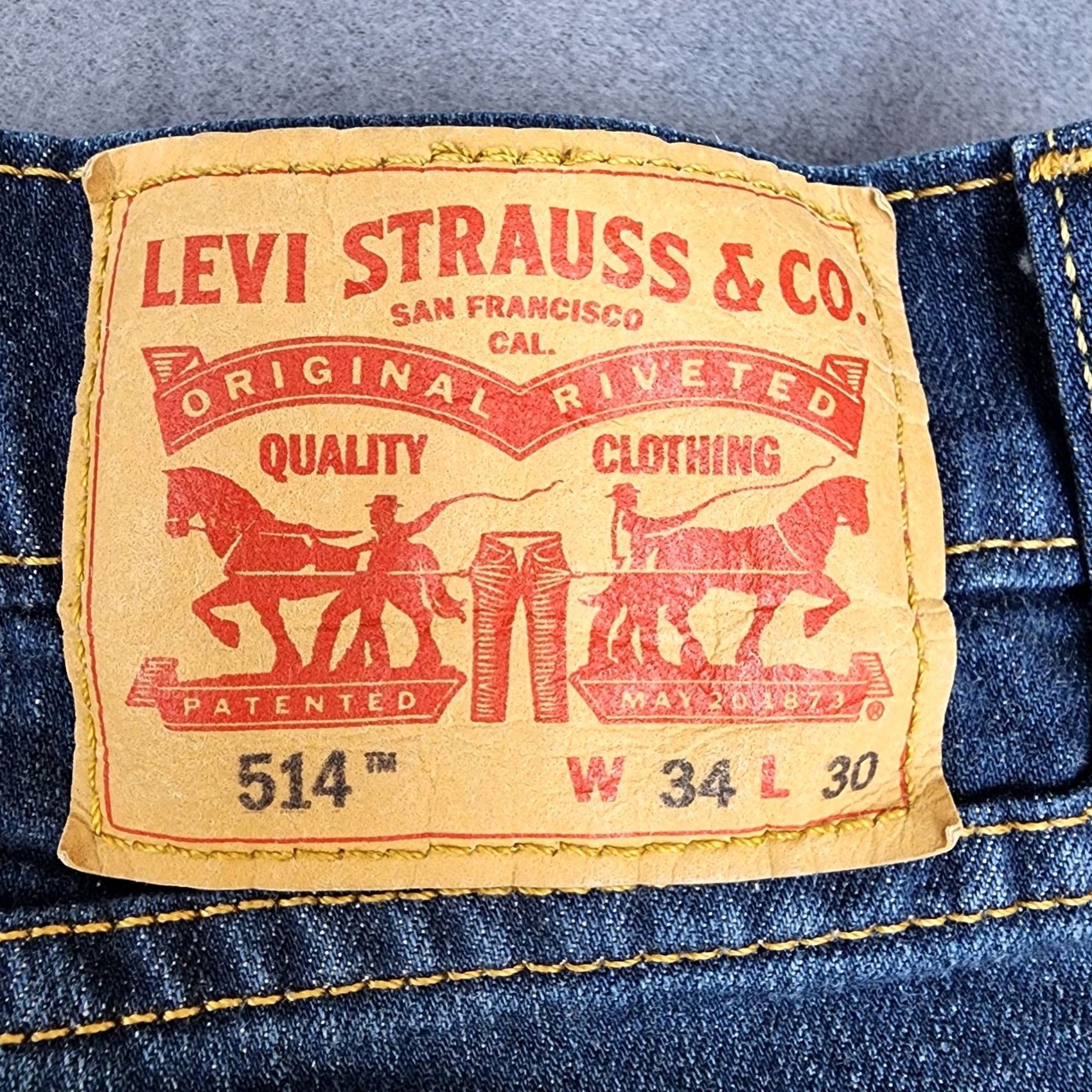 Levi's Levi's Men Jeans 32x28 Straight Regular Dark Cotton Blend Stretch 514 Tag 34x30 Size US 32 / EU 48 - 3 Thumbnail