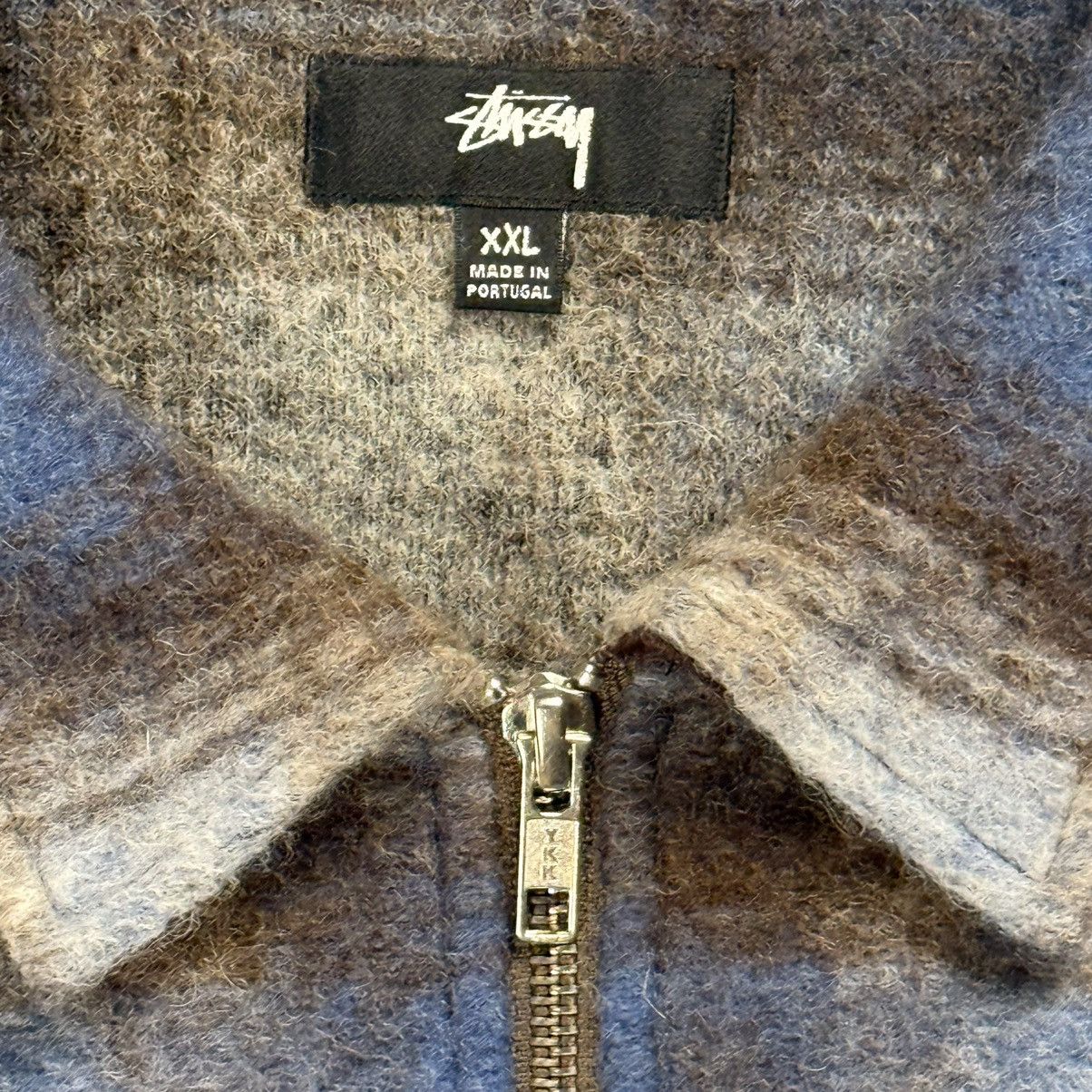 Stussy Sherpa Brown / Blue Zip Up Size US XL / EU 56 / 4 - 5 Thumbnail