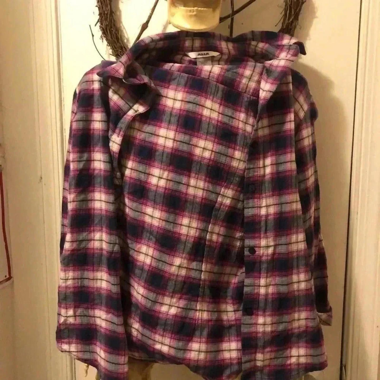 Designer MAPA Plaid Button-Up Shirt - Cozy Flannel Top Size L / US 10 / IT 46 - 4 Thumbnail