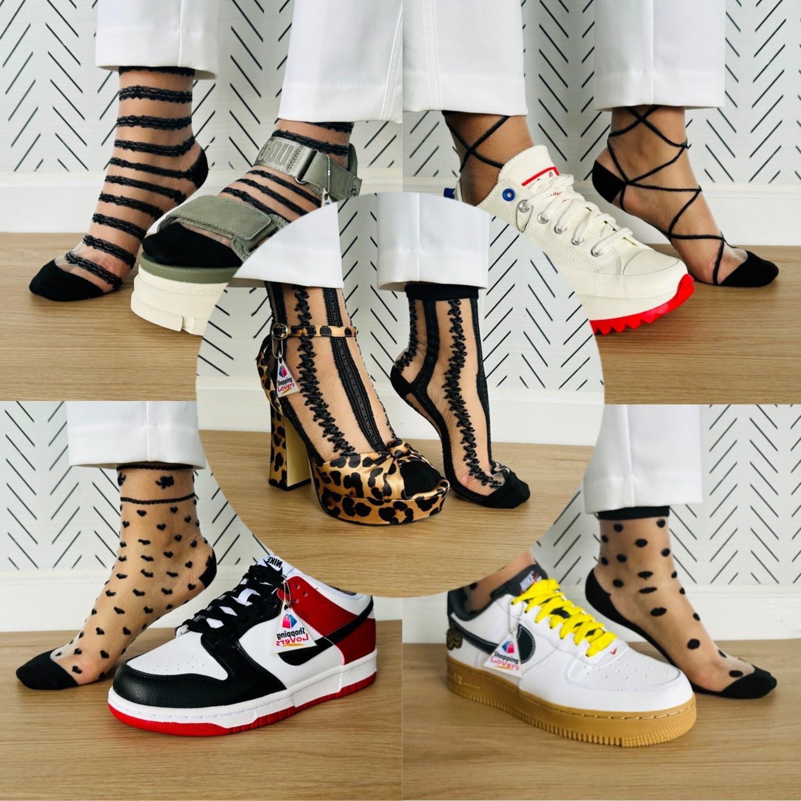 Other ⭐New Women Socks 5 Pairs Transparent Silk Elastic Mesh Elega Size ONE SIZE - 1 Thumbnail