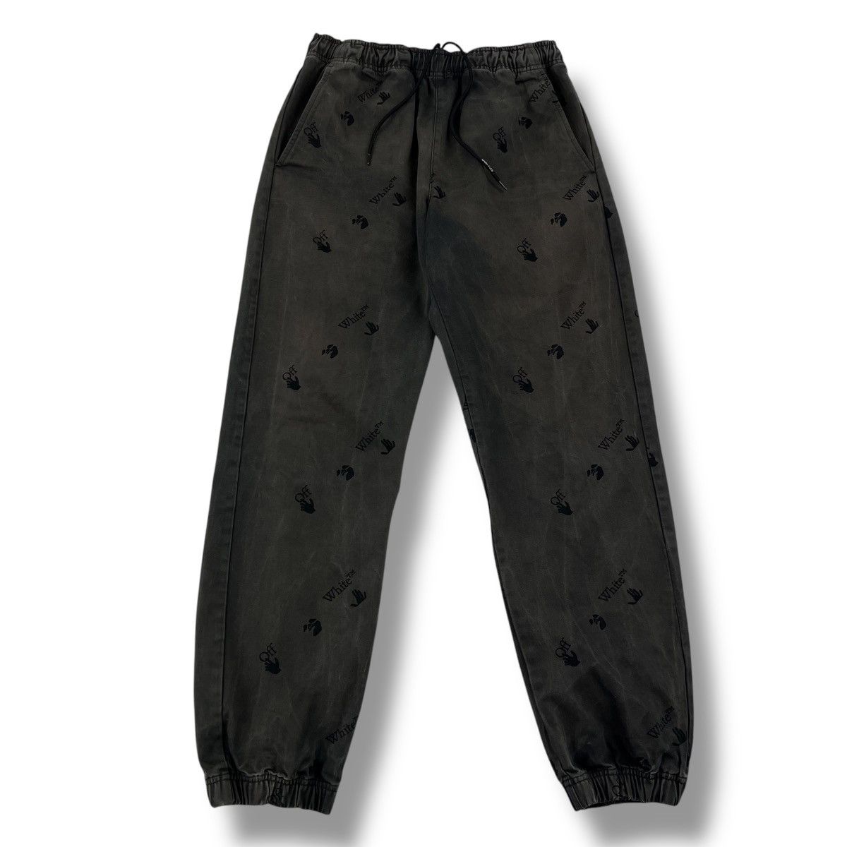 Off-White Off-White All Over Logo Distressed Sweatpants Size US 28 / EU 44 - 2 Thumbnail