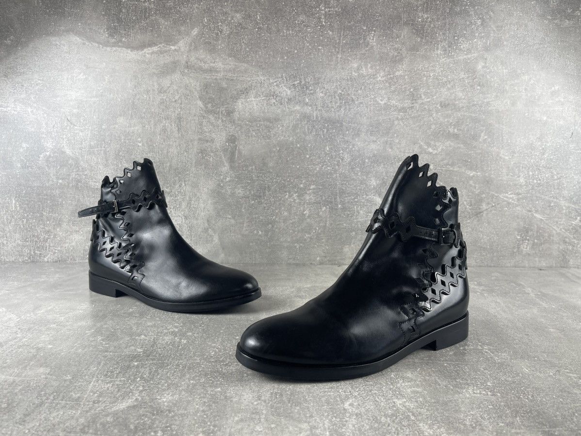 Alaia Alaïa Paris Cut Out Leather Ankle Boots Black Size US 7 / IT 37 - 4 Thumbnail