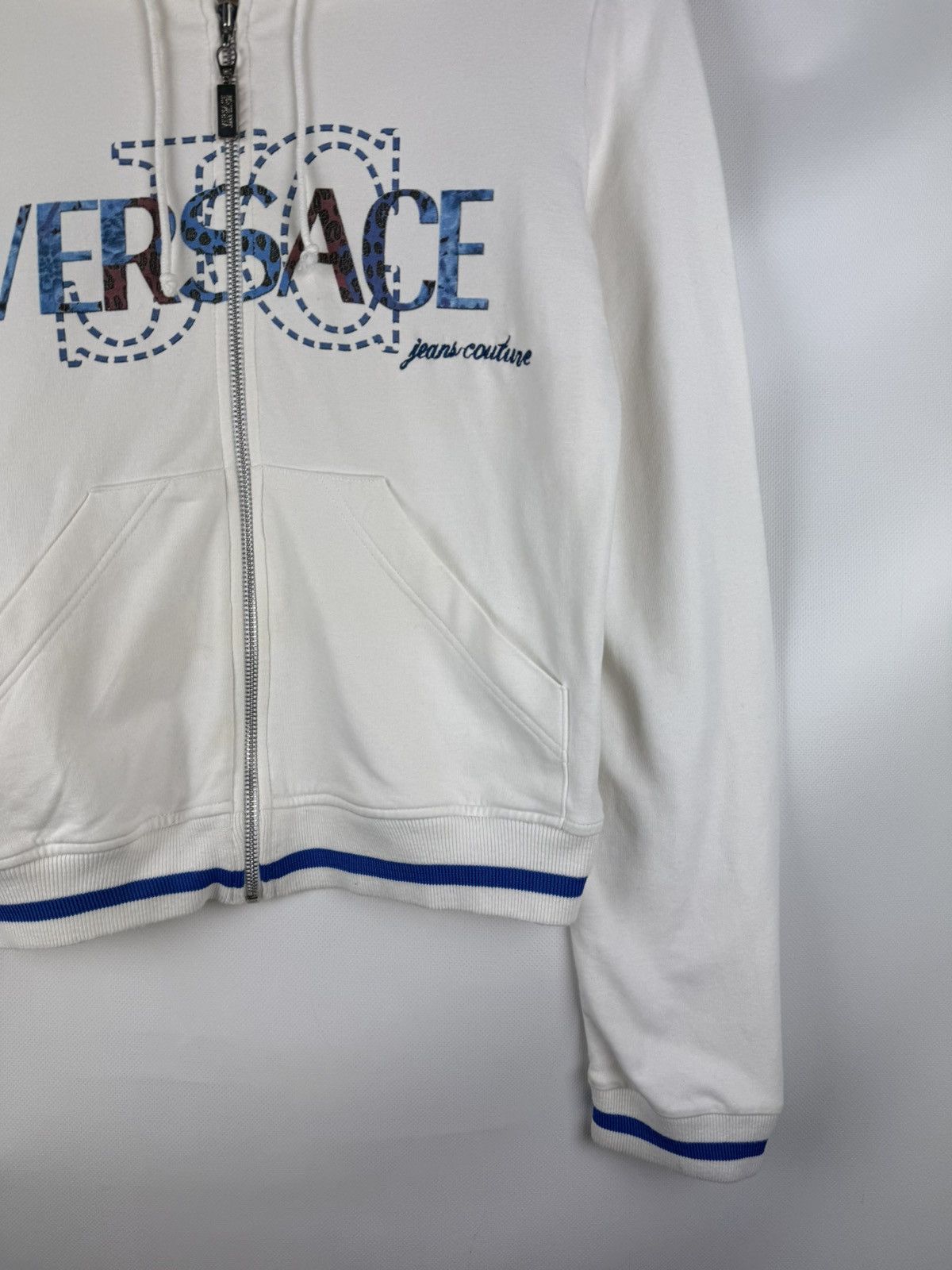 Versace Jeans Couture Versace Jeans Couture Y2K Studded Big Logo Full Zip Hoodie Size S / US 4 / IT 40 - 6 Thumbnail