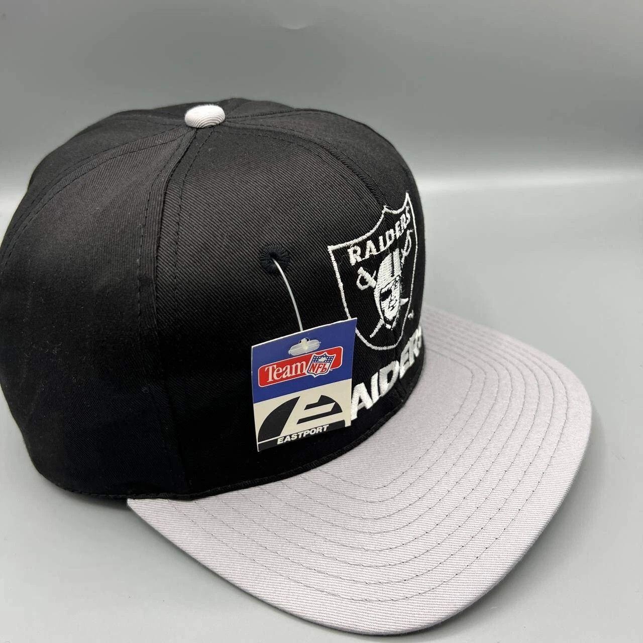 NFL × Vintage Las Vegas Raiders Hat Men Black NFL Eastport Snap Back Cap Size ONE SIZE - 7 Thumbnail