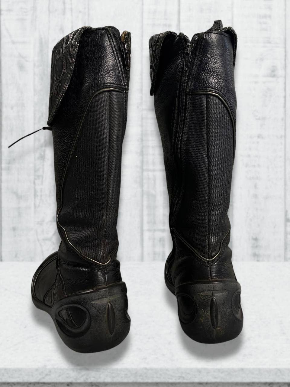 Vintage Black Leather Ecco High Zip Avant Garde Racing Boots Shoes Size US 7 / IT 37 - 5 Thumbnail