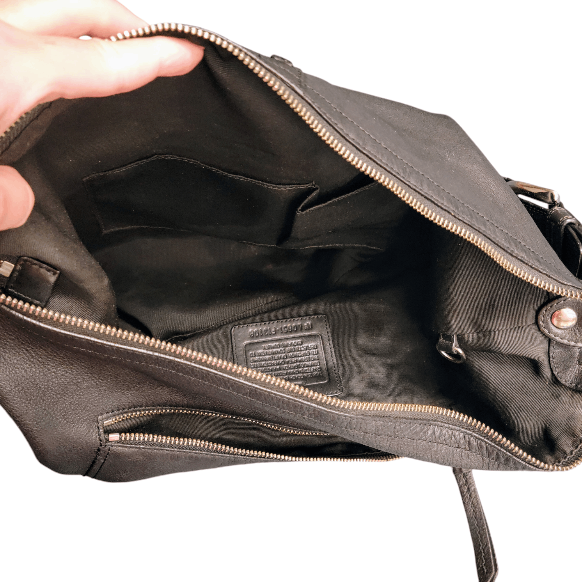 Coach Coach Black Leather Large Hobo Silver Buckle Shoulder Bag Size ONE SIZE - 12 Thumbnail