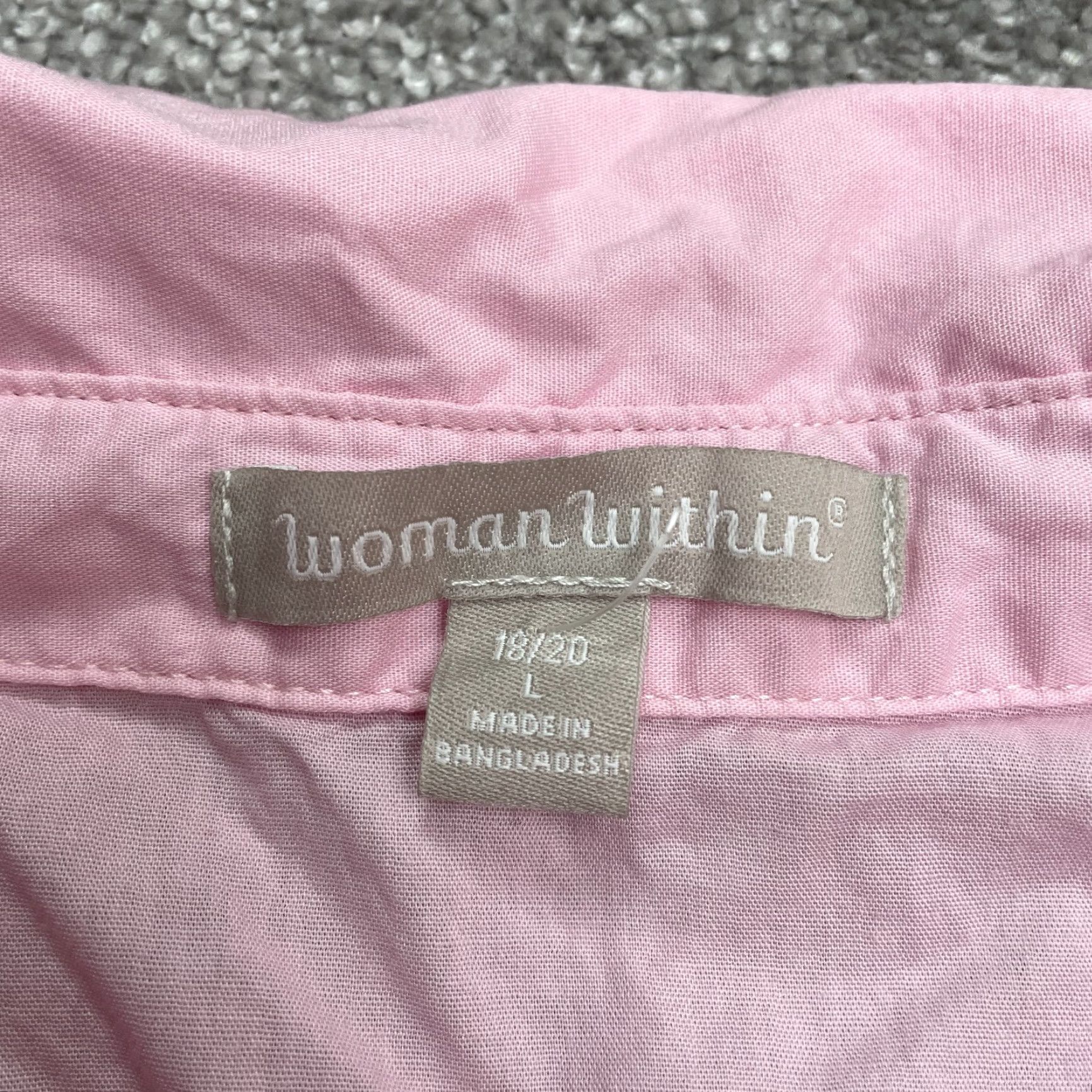 Vintage Woman Within Button-Up Shirt Womens Large Pink Cotton Short Sleeve Casual Top Size L / US 10 / IT 46 - 5 Thumbnail