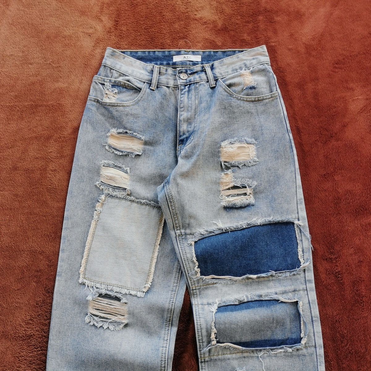In The Attic In The Attic Homme Patchwork Crop Legs Jeans Size US 28 / EU 44 - 2 Thumbnail