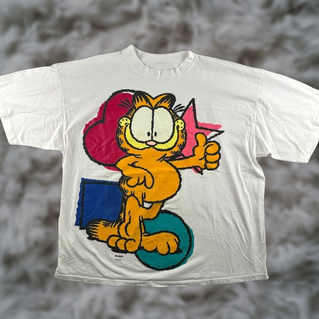 X-LARGE VTG 1994 Garfield Paws Graphic Print T-Shirt White XL Crewneck Short Sleeve Size US XL / EU 56 / 4 - 1 Thumbnail