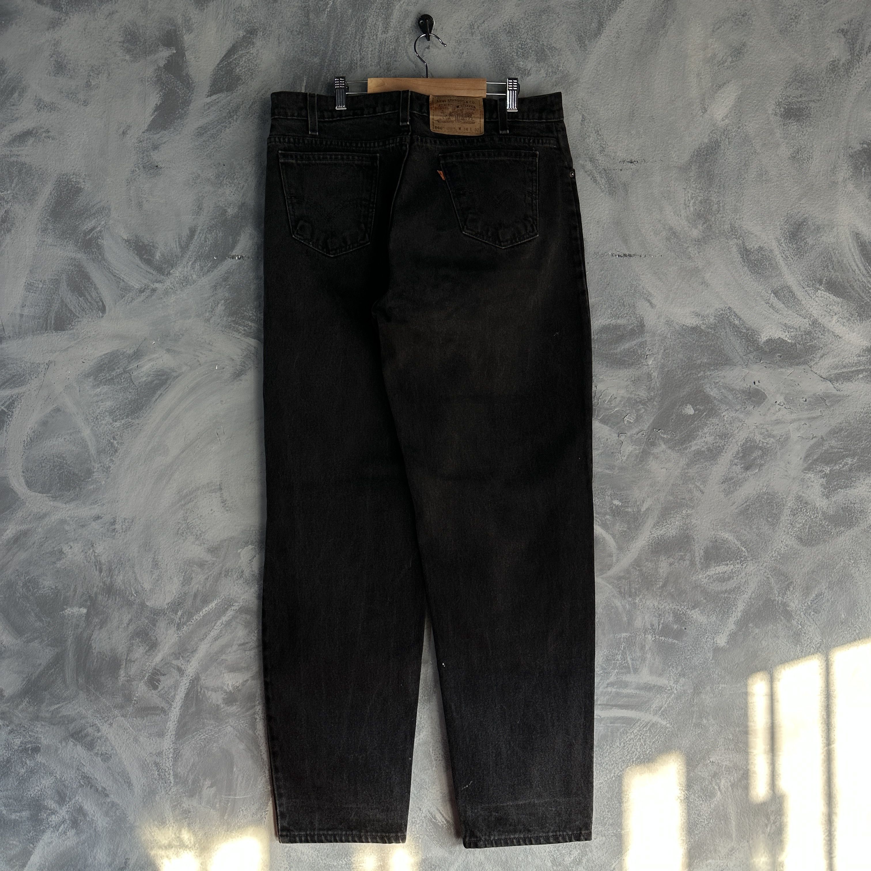 Levi's VTG Levis 560 Jeans Mens 34x32 Black Loose Tapered USA Size US 34 / EU 50 - 6 Thumbnail