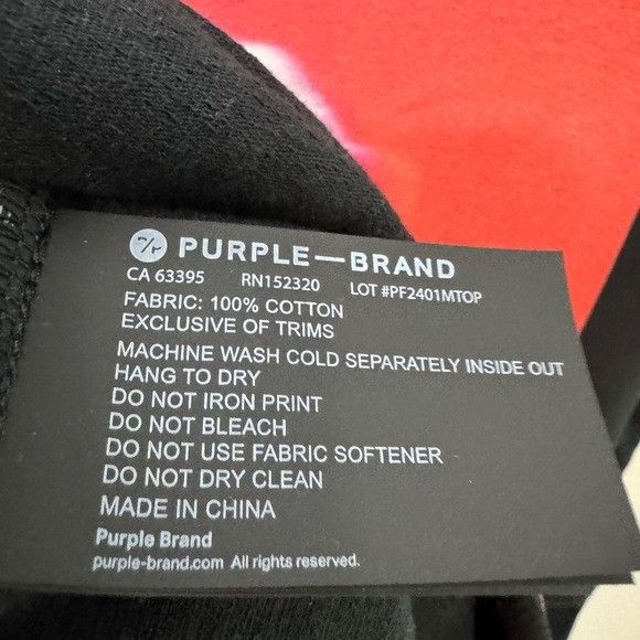 Purple Purple Brand Focus T-Shirt Black Graphic Men’s XS Size US XS / EU 42 / 0 - 5 Thumbnail