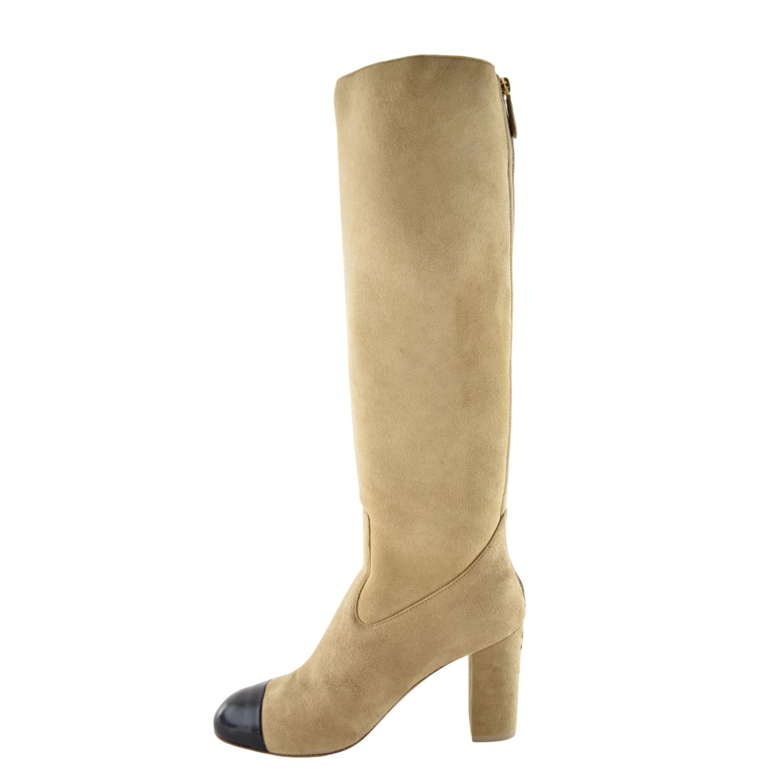 Chanel Chanel 24K Beige Suede Shearling CC Knee High Boots 37.5 Size US 7.5 / IT 37.5 - 16 Thumbnail
