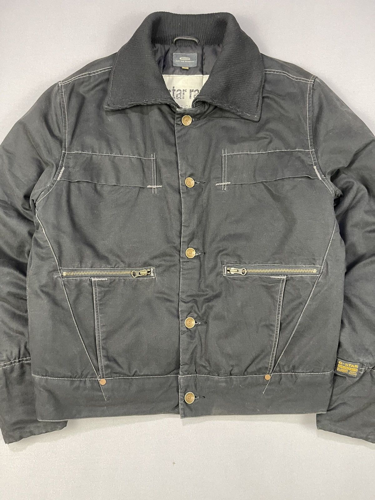 G-Star Vintage Y2k G Star Raw Denim Puffer Bombers Jackets Size US L / EU 52-54 / 3 - 2 Thumbnail