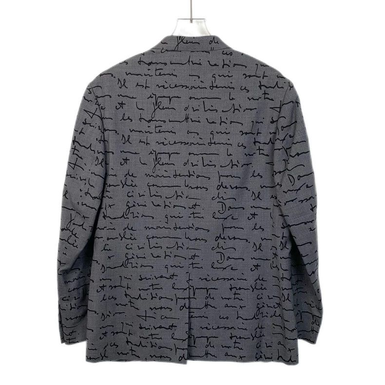 Dior Dior Gray logo letter cursive full print wool V-neck single Size 46R - 2 Thumbnail