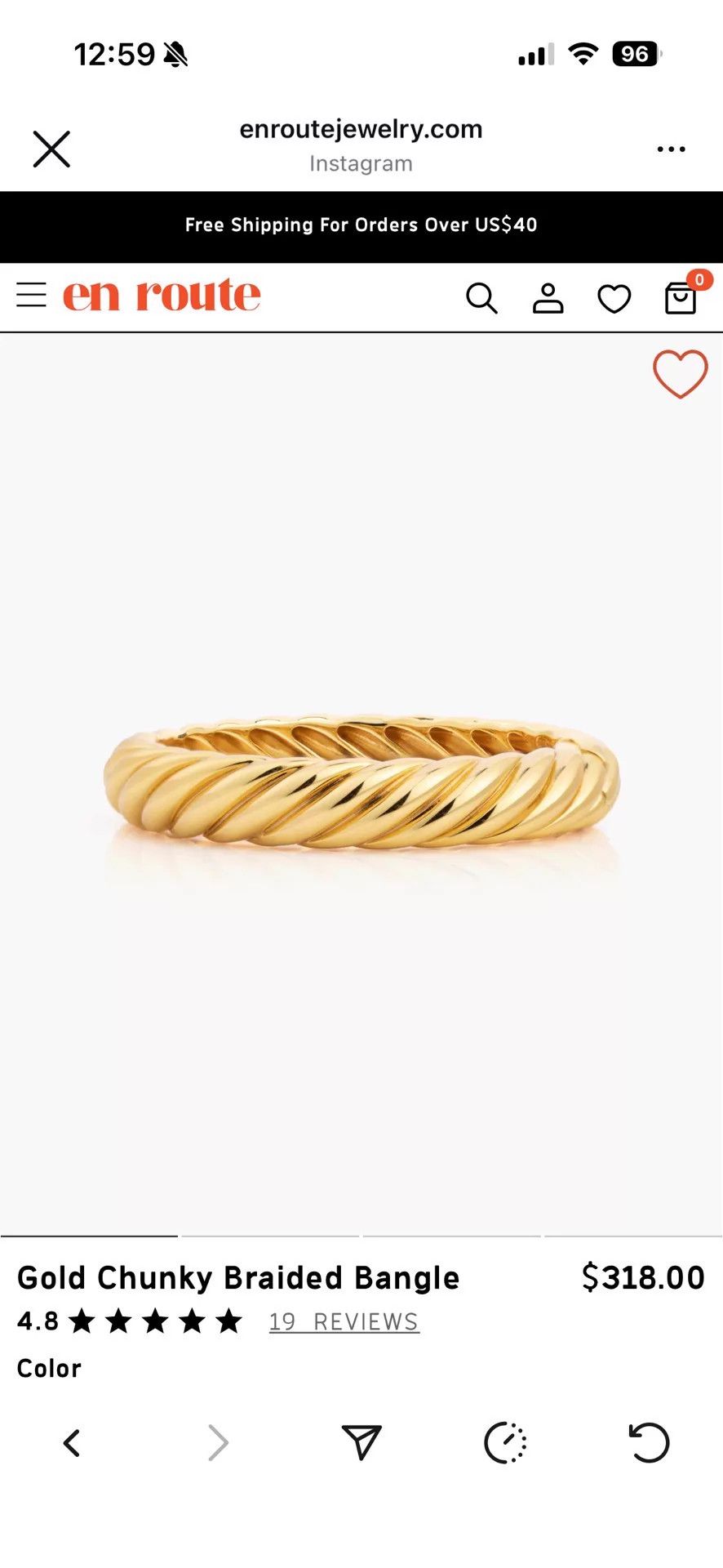 Other en route 18k Gold Plated Brass Chunky Braided Bangle Size ONE SIZE - 5 Thumbnail