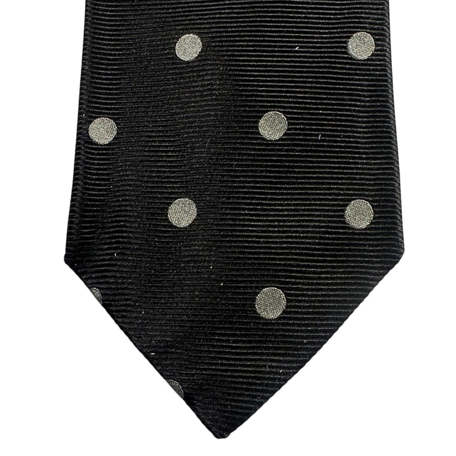 Paul Fredrick Paul Fredrick Mens Black Polka Dot Silk Tie NWT Size ONE SIZE - 3 Thumbnail