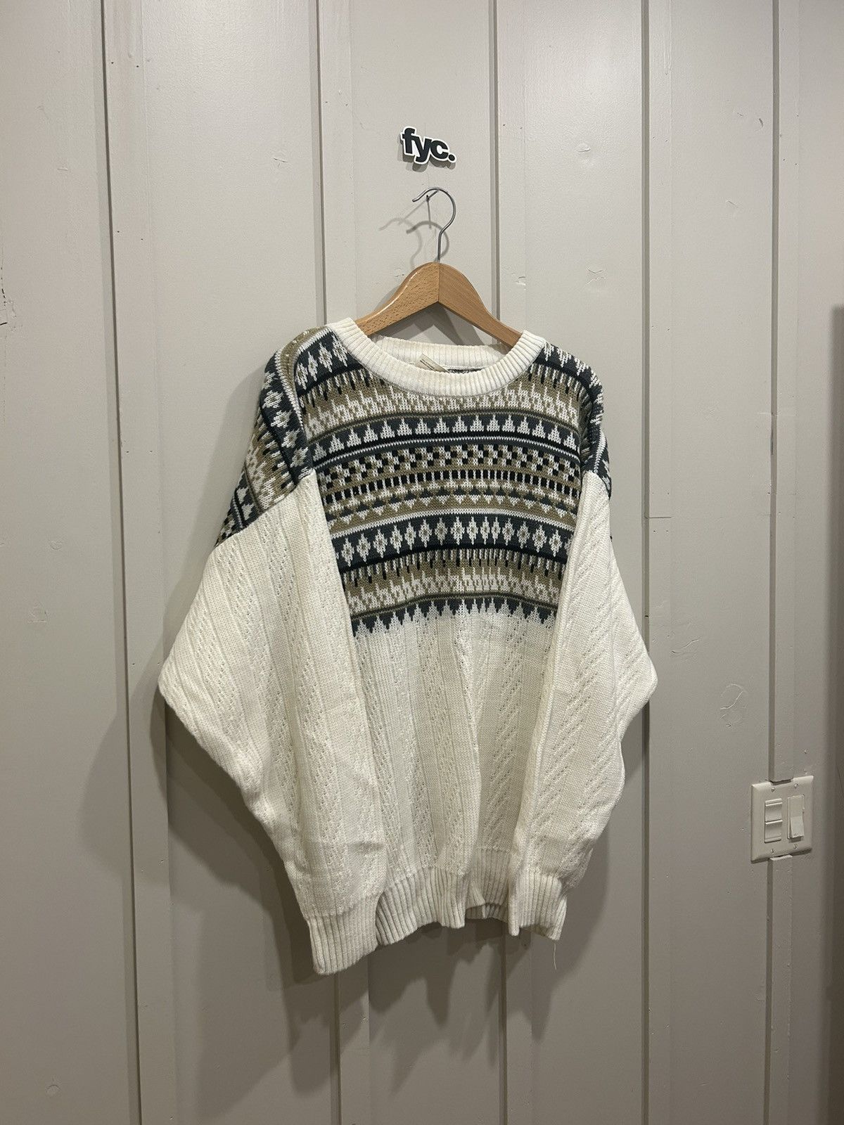 Vintage Vintage 90s Coogi Style Fine Line 3D Knit Sweater Size US L / EU 52-54 / 3 - 3 Thumbnail