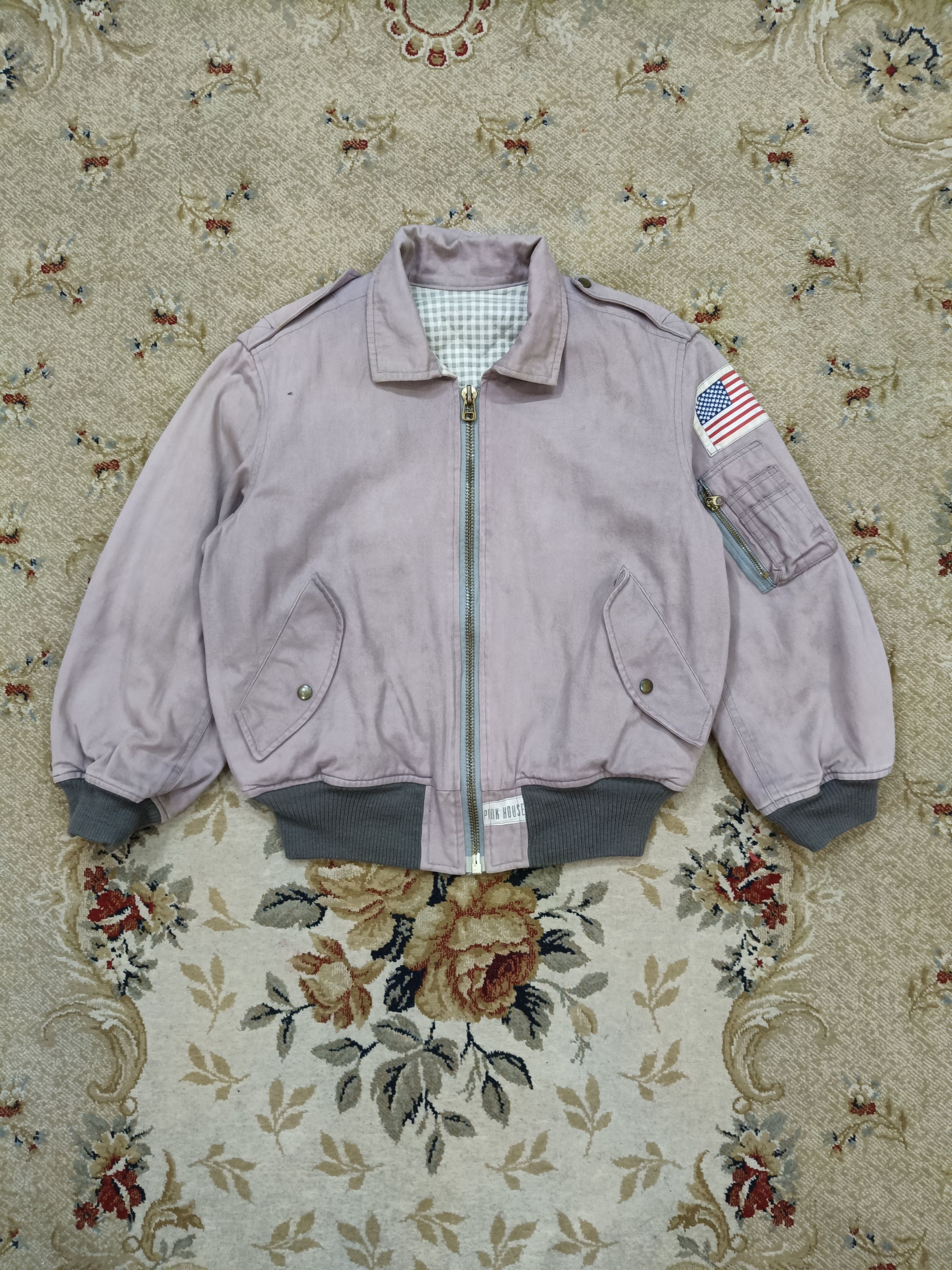 Karl Helmut × Pink House × Vintage Vintage Pink House Denim Bomber With USA Flag Size US M / EU 48-50 / 2 - 1 Thumbnail