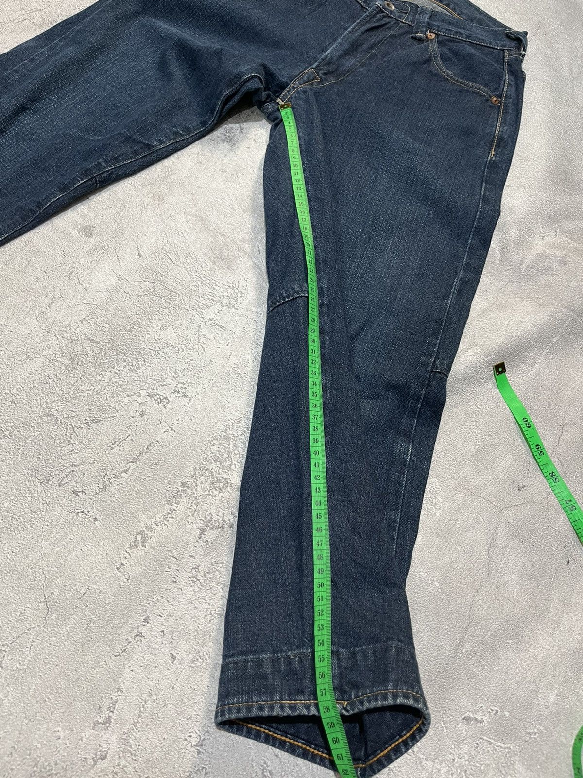 45rpm Japanese 45rpm Denim Cropped Indigo Dyeing R Embroidery Size 26" / US 2 / IT 38 - 8 Thumbnail