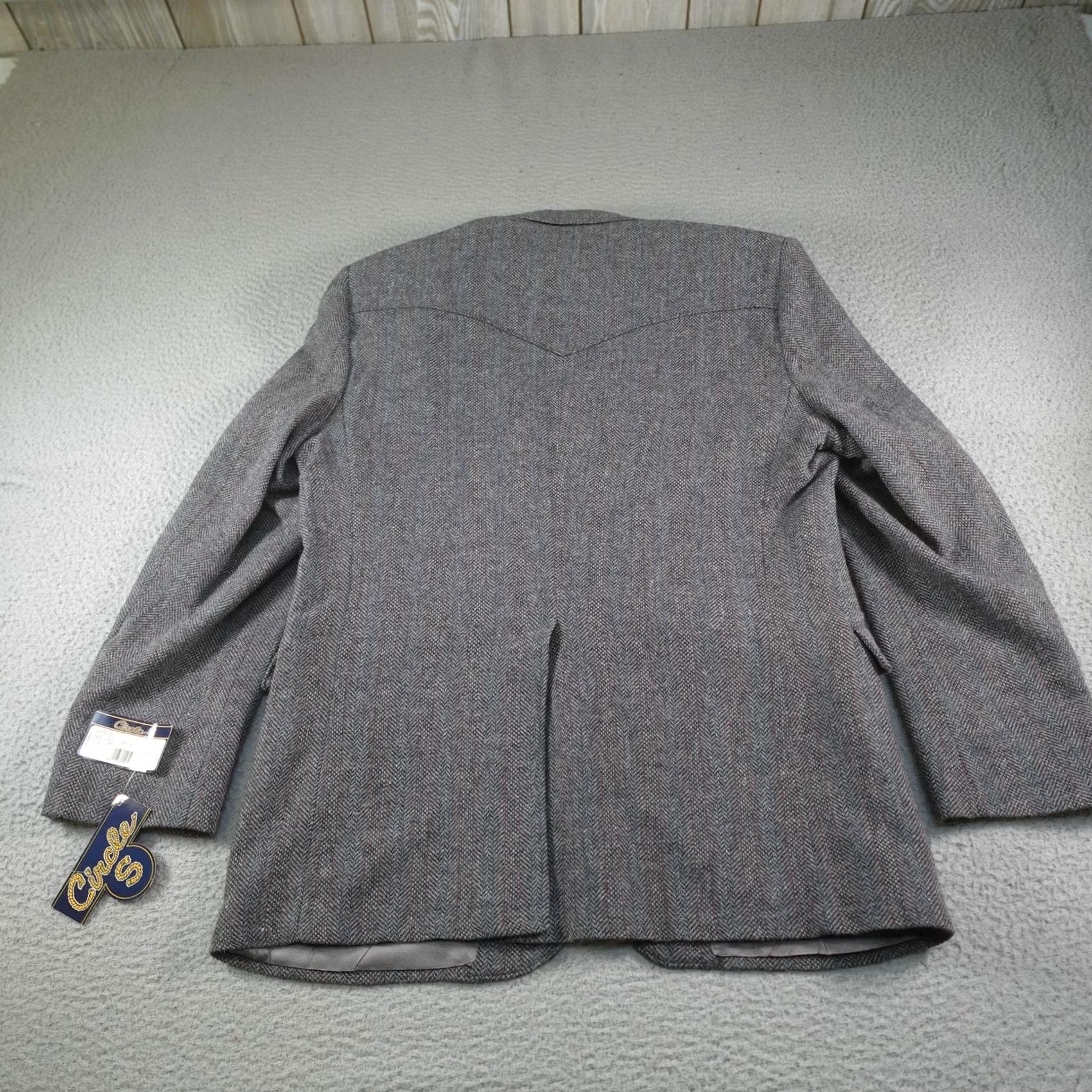 Vintage VINTAGE Circle S Mens 44R Gray Wool Western Rockabilly Cowboy Rodeo Ranch Sport Coat Jacket Size 44R - 4 Thumbnail