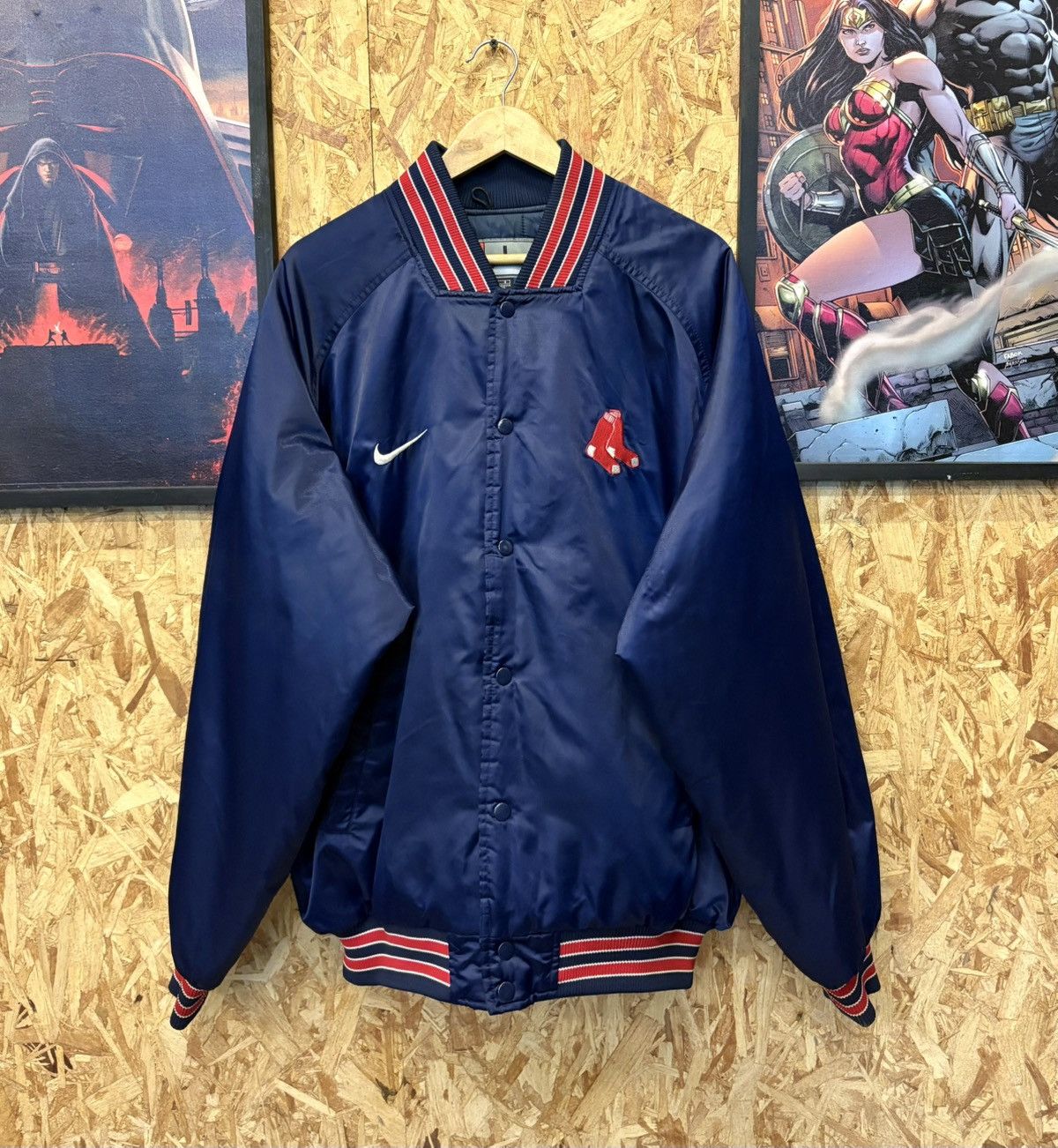 Nike Vintage Nike MLB Boston Varsity Jacket 🔥 Size US XL / EU 56 / 4 - 2 Thumbnail