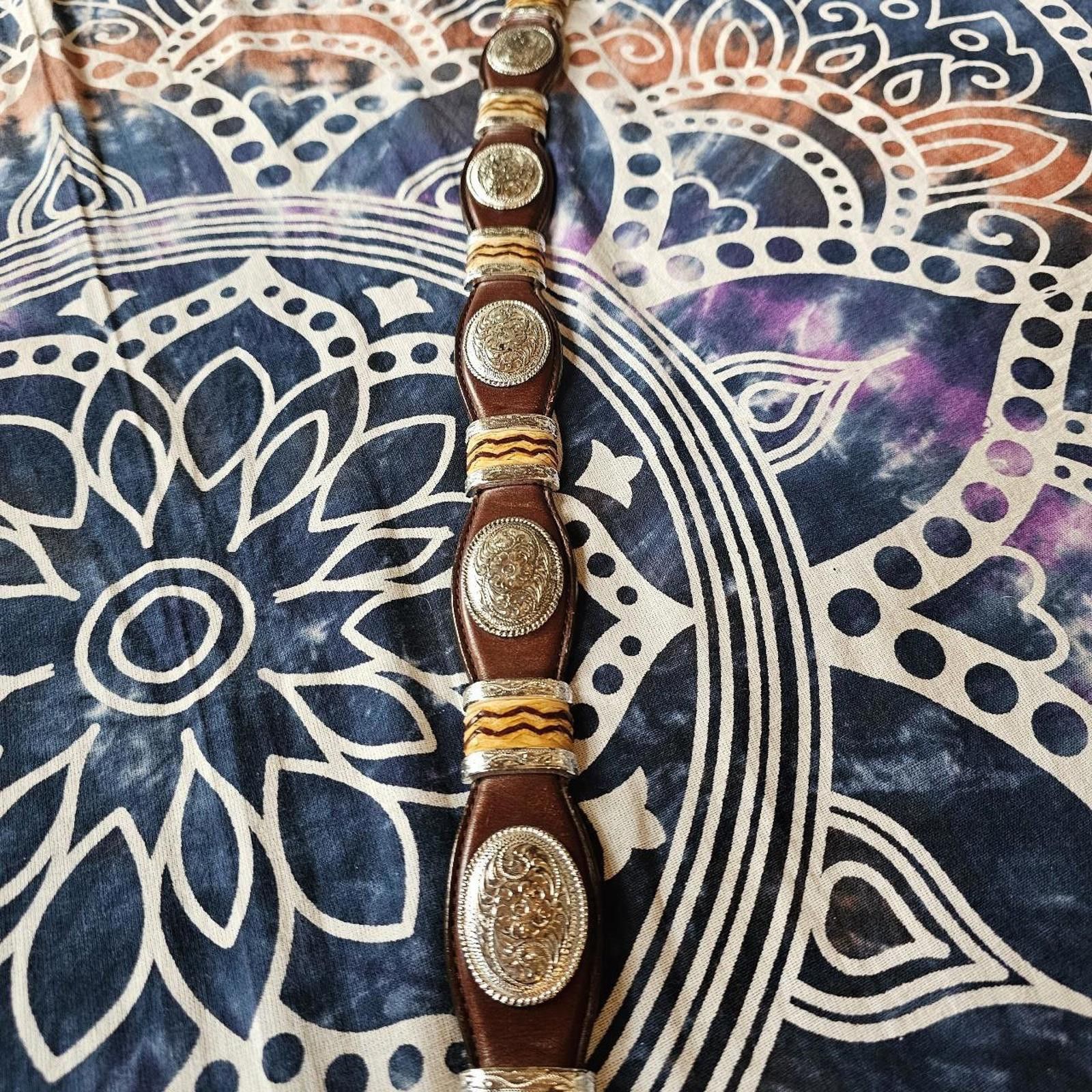 Tony Lama Tony Lama Men's Brown Gold and Silver Belt Size ONE SIZE - 5 Thumbnail